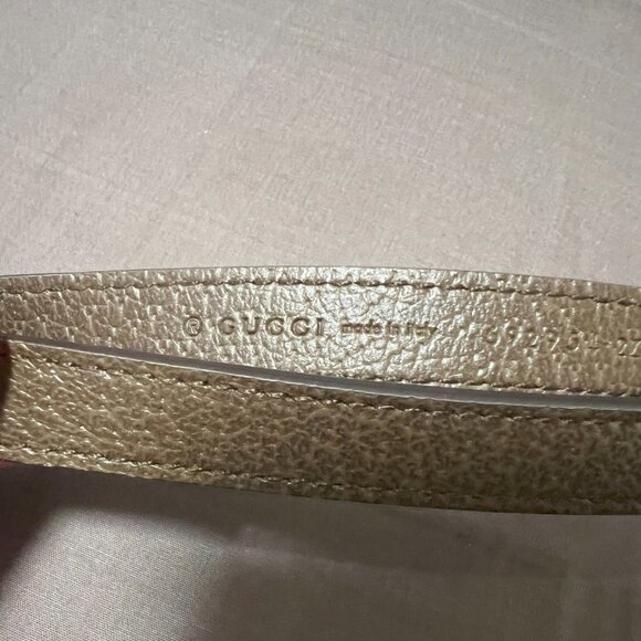 New Gucci Chain Necklace Handbag strap Pet Leash Gold Plated Leather - Picture 10 of 11